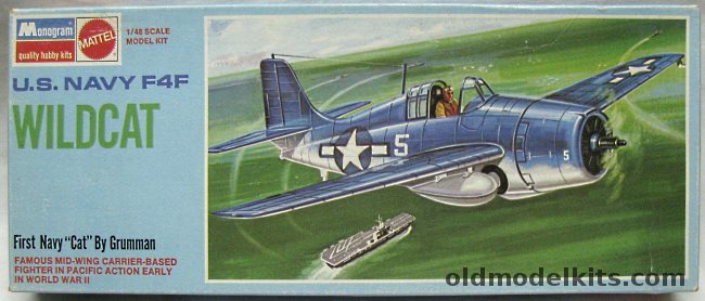 Monogram 1/48 Grumman F4F Wildcat - Blue Box Issue, 6798 plastic model kit